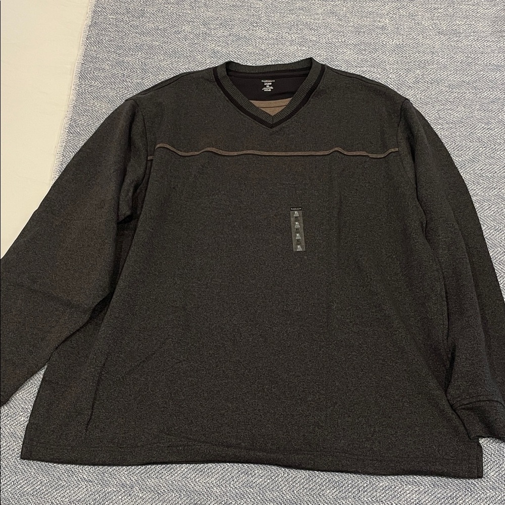 Van Heusen Black and Brown Men's Shirt